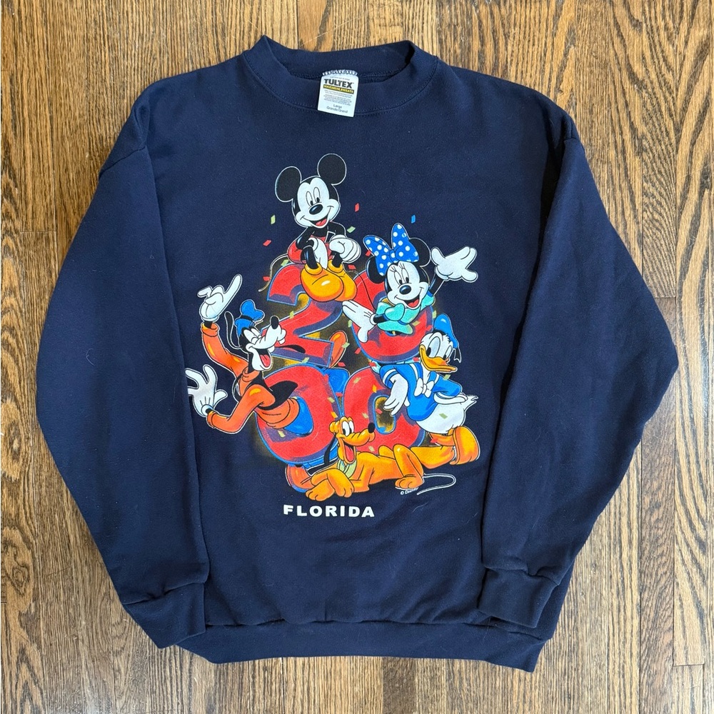 Vintage Disney World Mickey Mouse Pullover Crewneck Sweatshirt Minnie Mouse
